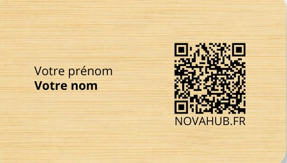 NovaCard Bambou — verso avec QR code