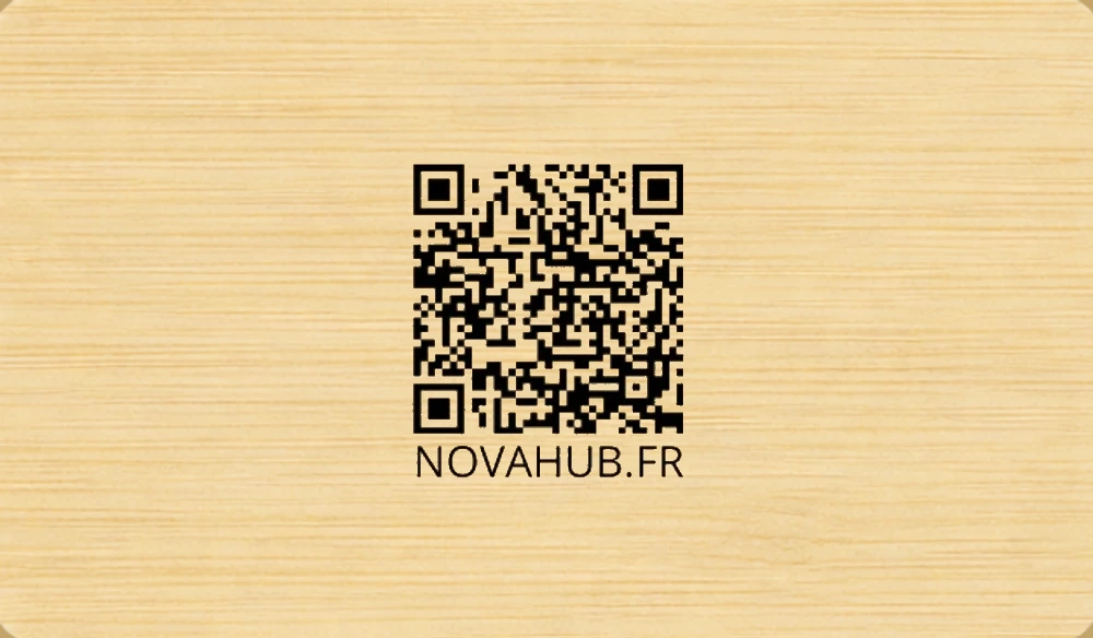 NovaCard Classic Bamboo — verso avec QR code